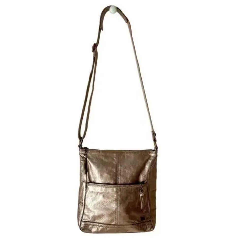 The Sak vintage metallic gold platinum leather crossbody bag Host Pick!